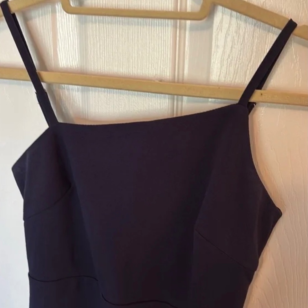 Elegant navy one shoulder midi dress size small - Picture 4 of 7